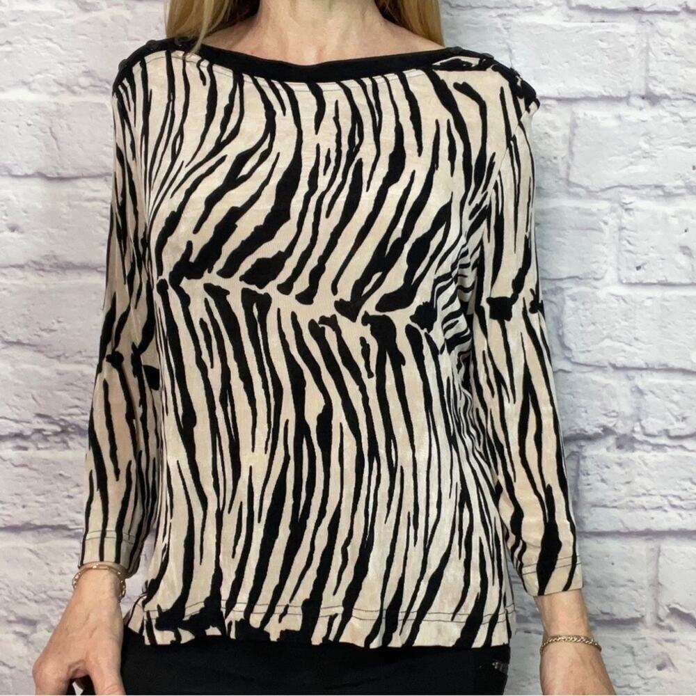 Vintage Y2K Softwear zebra print blouse